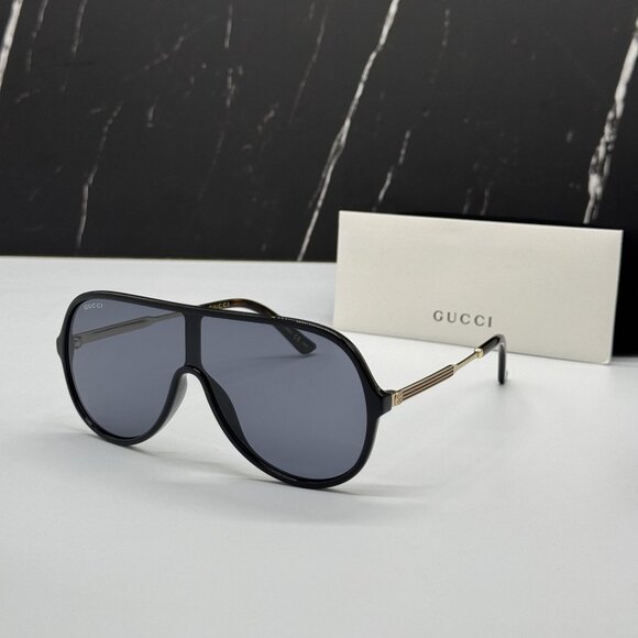 NEW GUCCI GG0199S 001 BLACK/GRAY MEN SUNGLASSES GUCCI - Picture 1 of 9